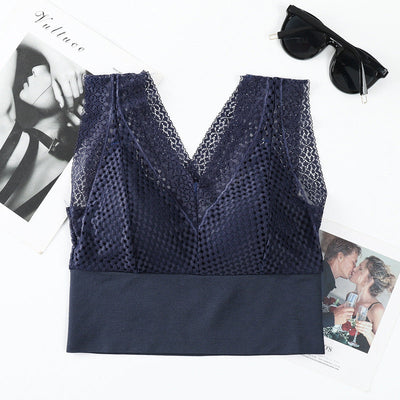 【💖1+1 gratuit】T-shirt en dentelle sans coutures, respirant, avec décolleté plongeant👙