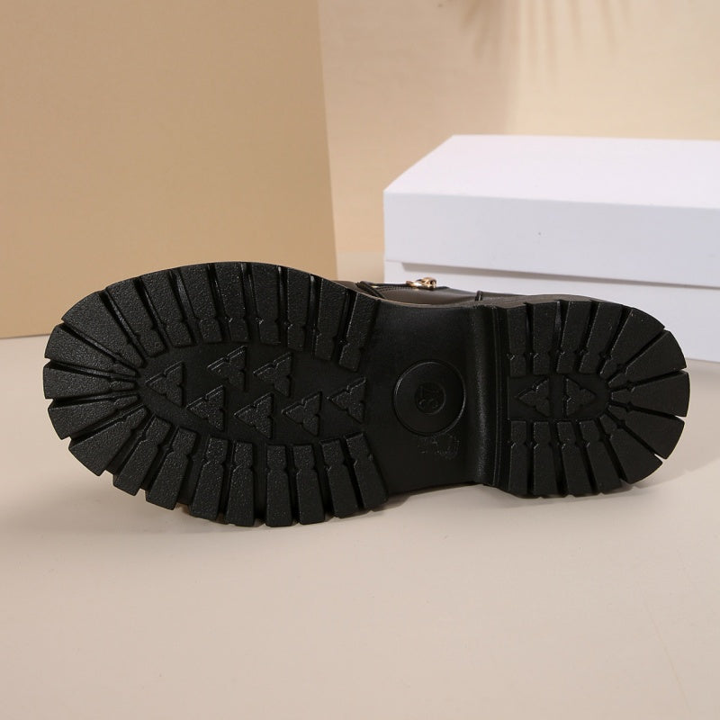 🔥Bottines en cuir PU noir tendance pour femmes