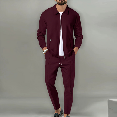 Élégant ensemble 2 pièces composé d'une veste et d'un pantalon de jogging pour homme