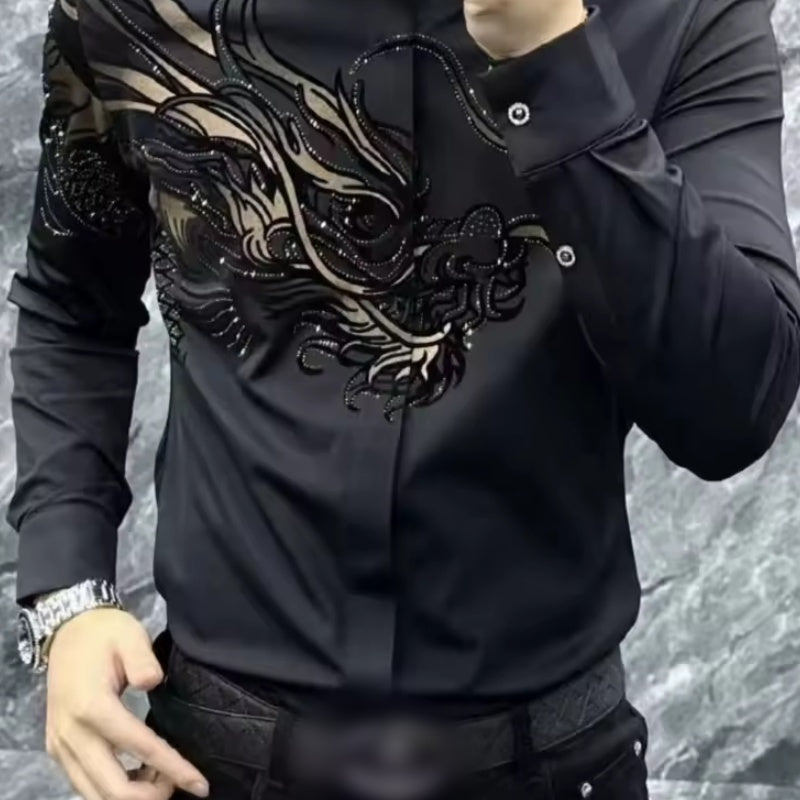 Chemise slim fit élégante imprimée pour homme