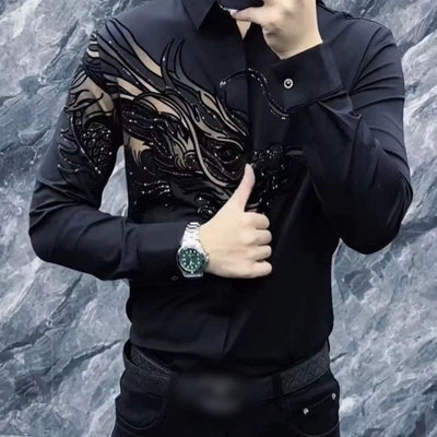 Chemise slim fit élégante imprimée pour homme