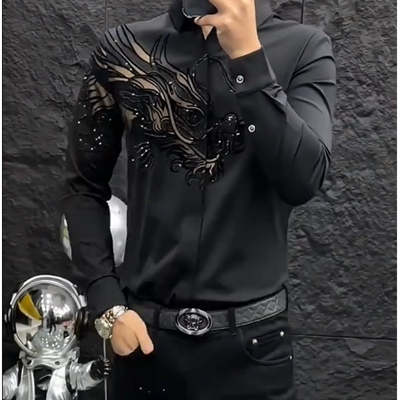 Chemise slim fit élégante imprimée pour homme