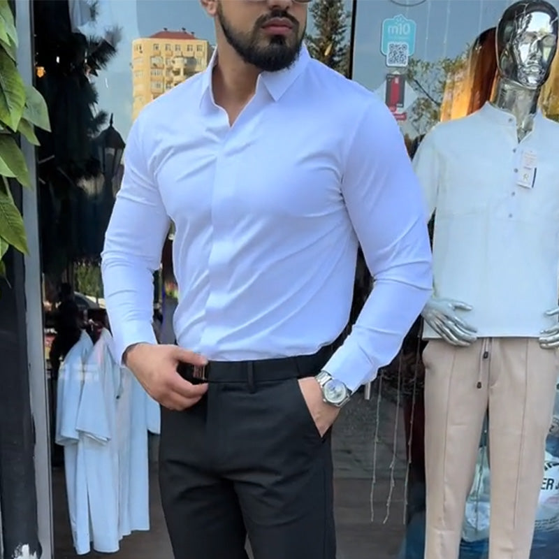 Chemise pour homme slim fit, unie