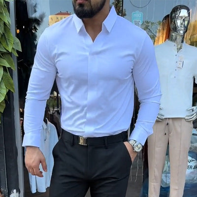 Chemise pour homme slim fit, unie