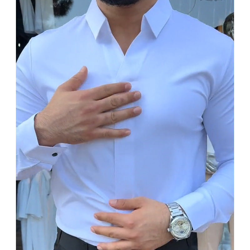 Chemise pour homme slim fit, unie