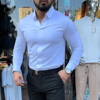 Chemise pour homme slim fit, unie
