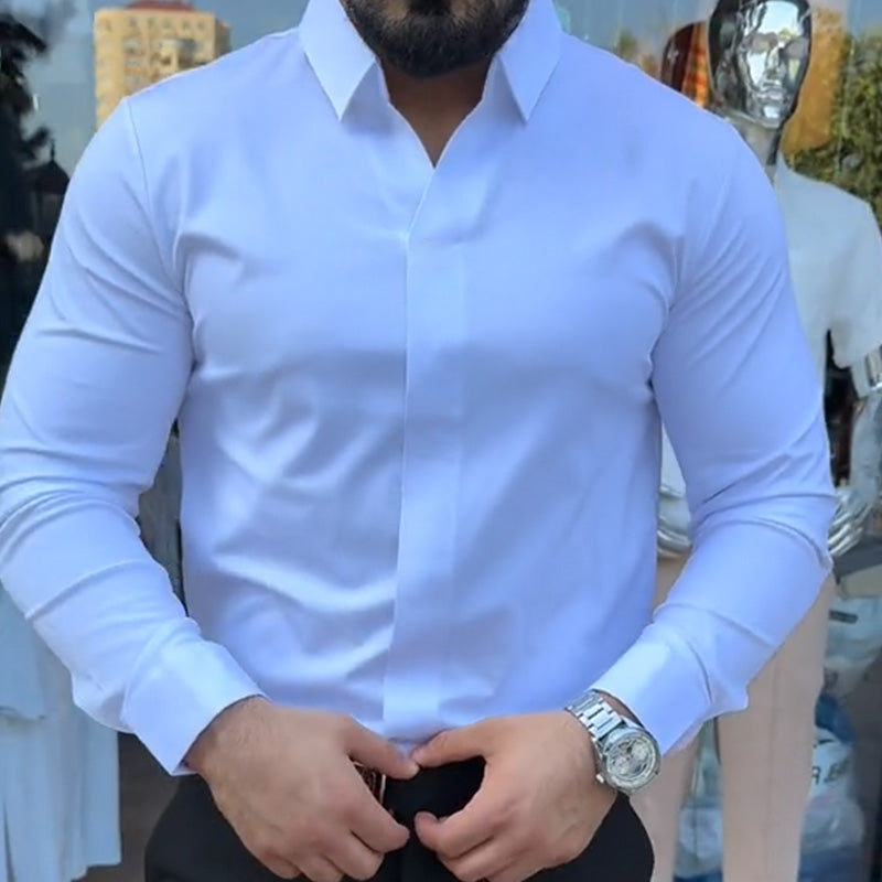 Chemise pour homme slim fit, unie