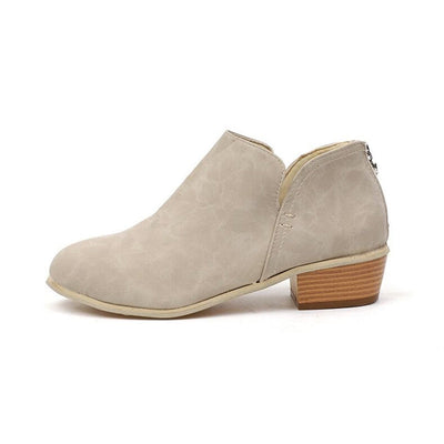 Bottines à talons bas et épais pour femmes