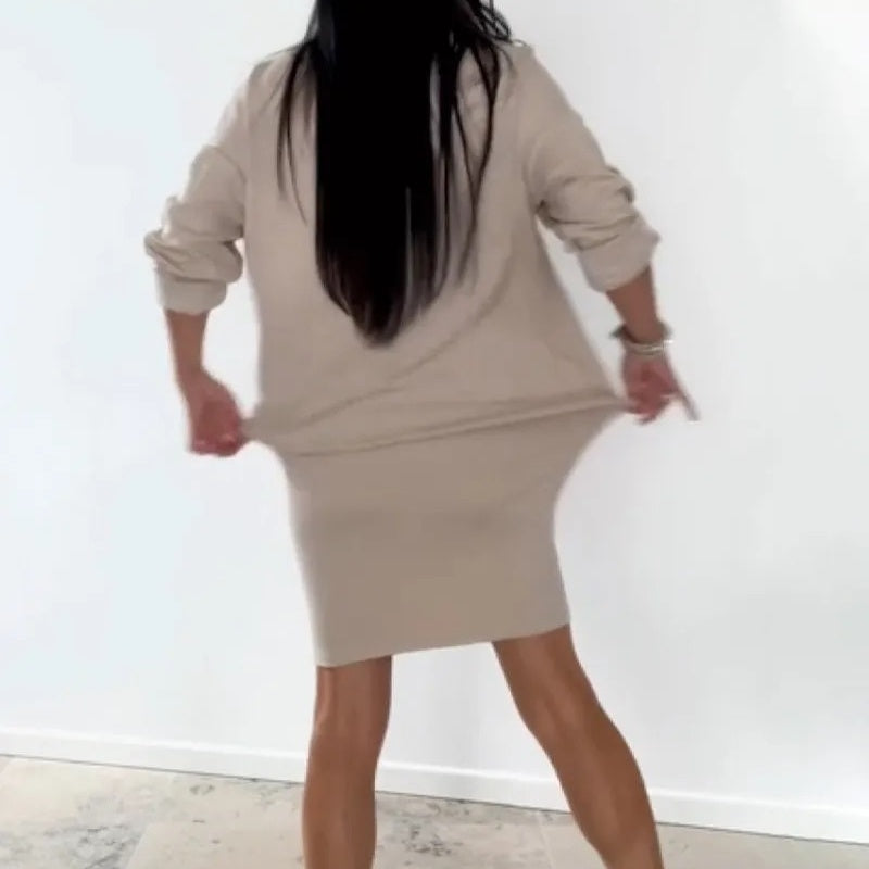 Robe sweat-shirt décontractée à col rond pour femme