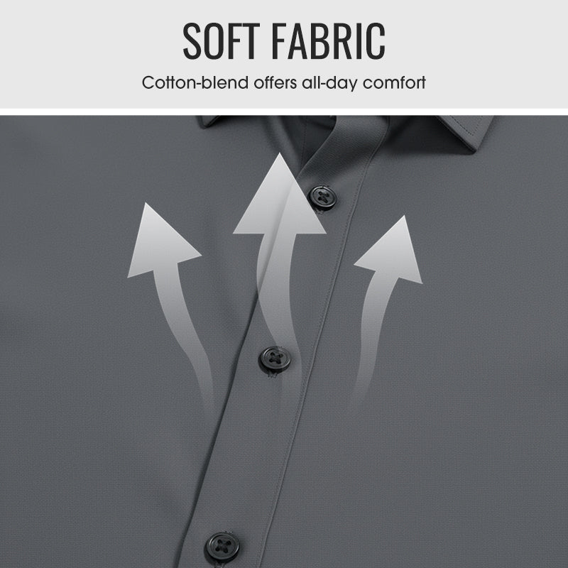 📢64% de réduction！！！📍Chemise Boutonnée à Manches Longues à Col Revers de Couleur Unie pour Homme