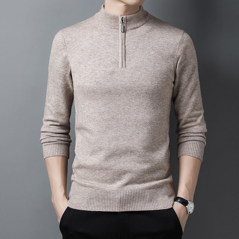 Pull en laine à col mi-haut pour homme