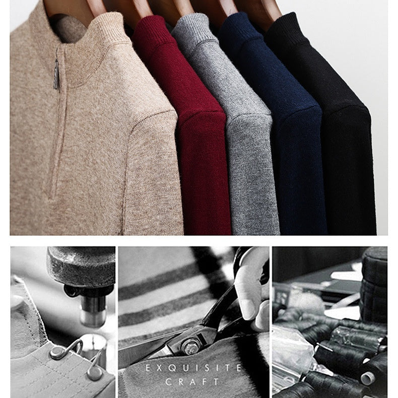 Pull en laine à col mi-haut pour homme