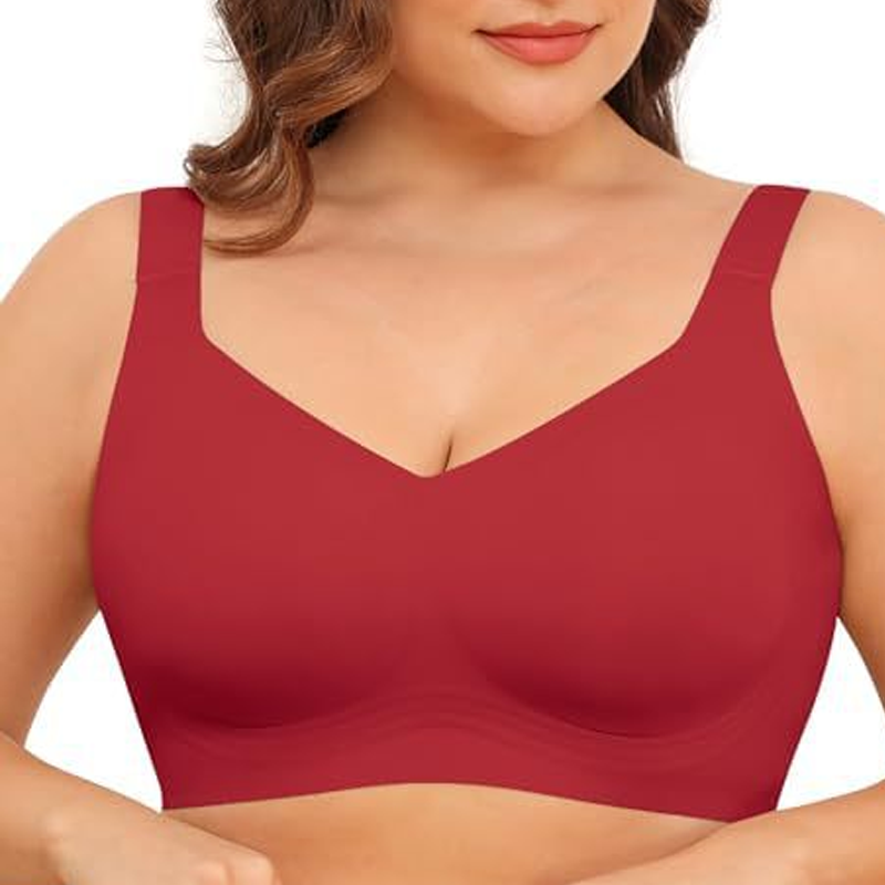 Soutien-gorge sans armature, sans coutures et à couverture totale pour femme