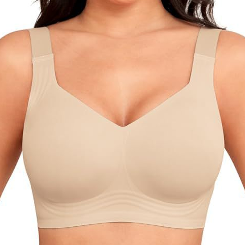 Soutien-gorge sans armature, sans coutures et à couverture totale pour femme