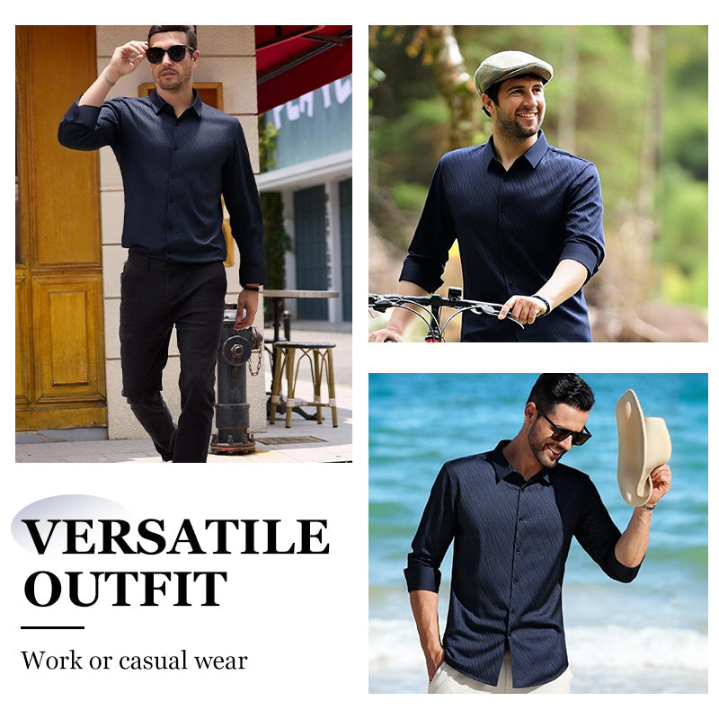 Chemise à Manches Longues Décontractée Tendance pour Homme