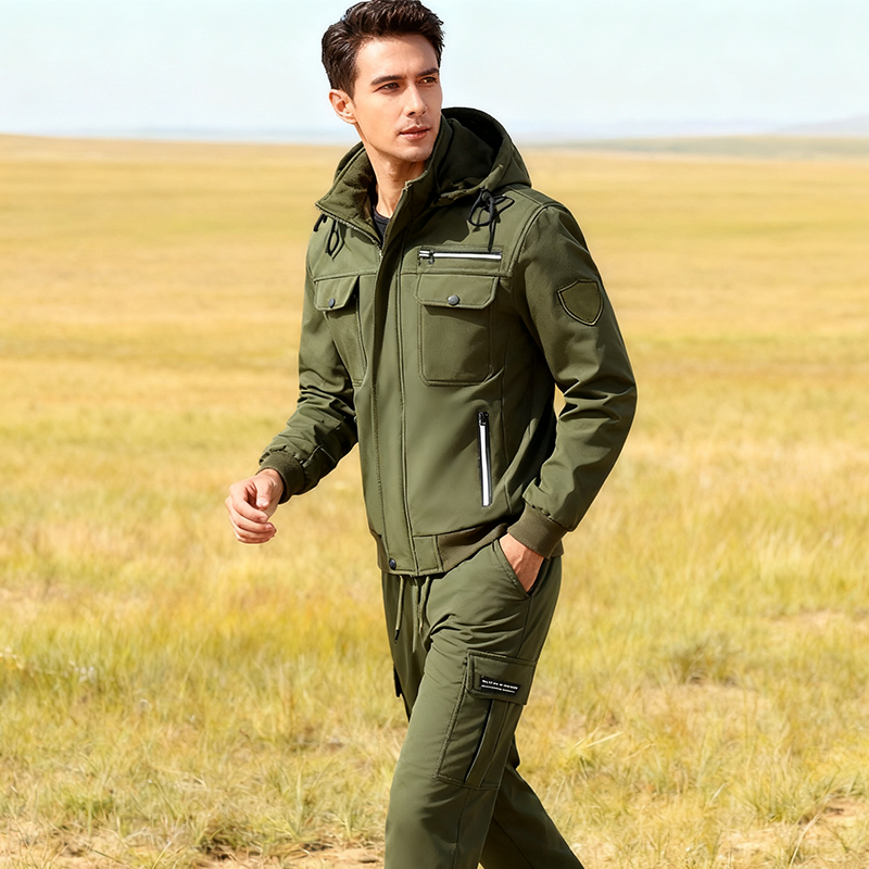 Ensemble veste et pantalon isolants et coupe-vent pour homme