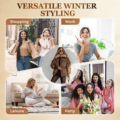 🏆 Vente flash 50 % de réduction ⚡ Doudoune courte élégante pour femme avec col moelleux