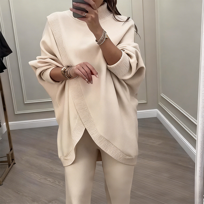 Ensemble 2 pièces oversize pour femme composé d'un pull et d'un pantalon