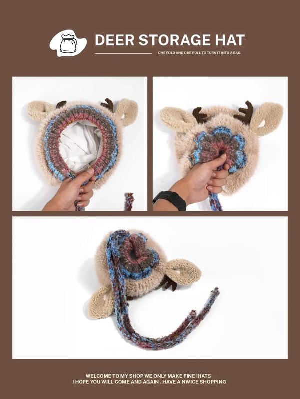 🎁🎄Soldes de Noël 49 % de réduction ! 🦌Bonnet de Noël festif au design original avec des bois de renne🧶
