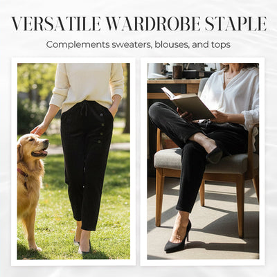 Pantalon chaud à taille haute doublé de peluche pour femmes